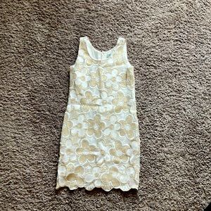 Girls Dress Gold and White